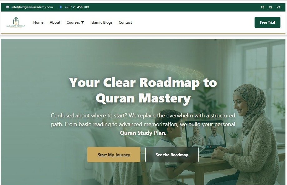 Professional Academy Website Design